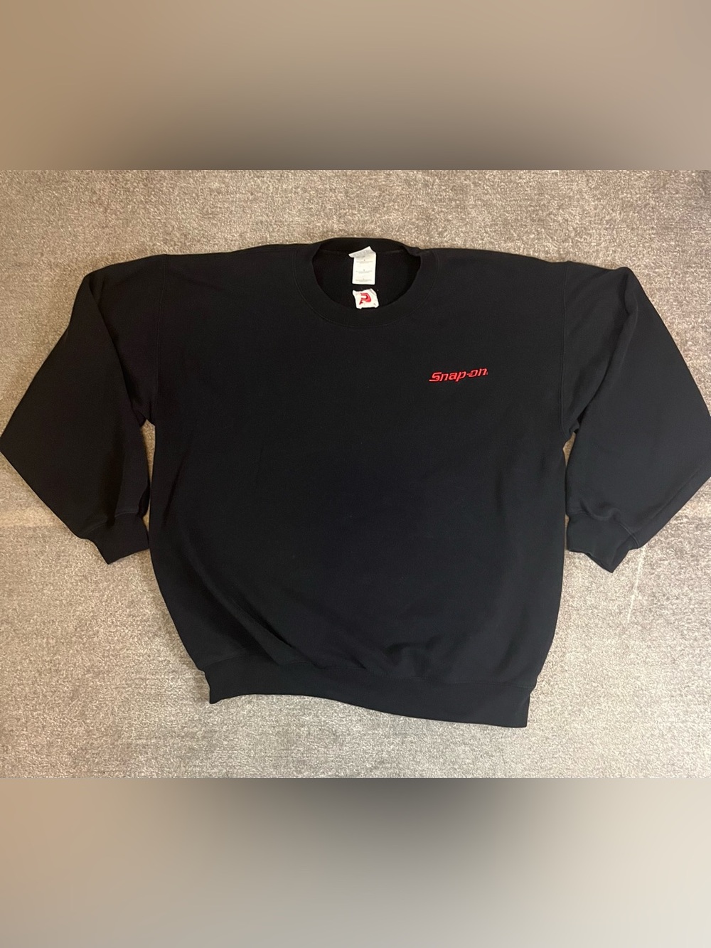 Snap-on Men's Black Sweatshirt size L with red logo embroidered workwear garage